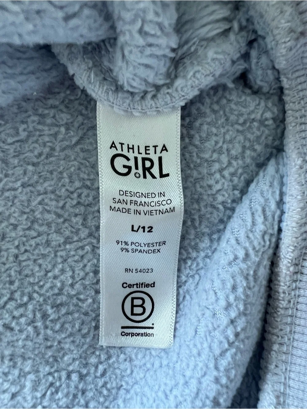 Athleta Plush Hooded Pullover Sweater  Blue Size L 12